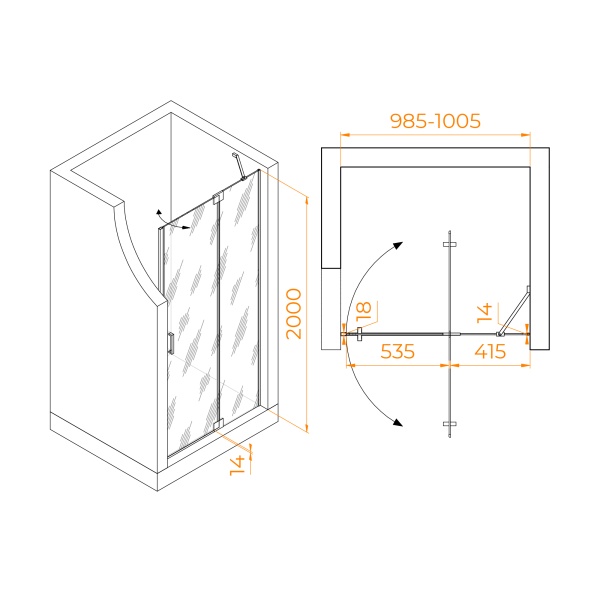 Душевая дверь RGW HO-014B