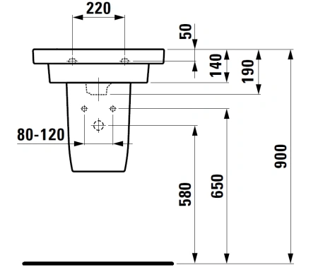 Полупьедестал Mimo черный 8.1955.1.016.000.1 Laufen