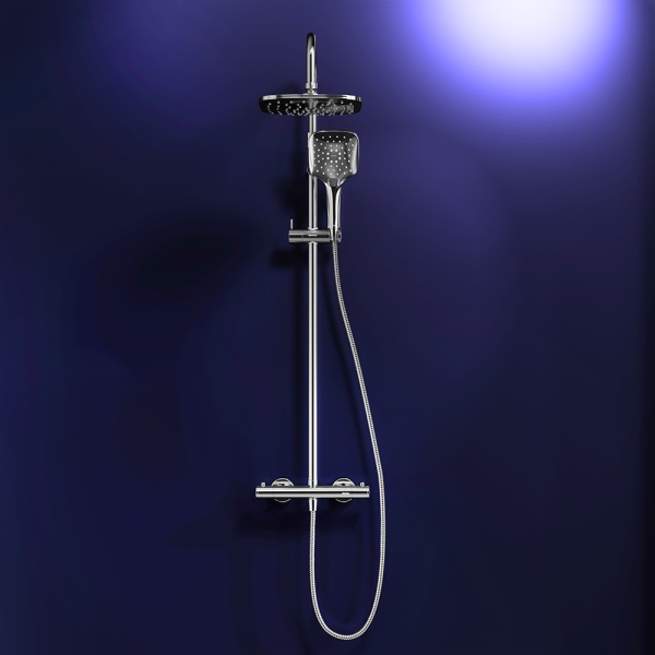 DX218092000 Option, душевая система с ТМС для душа: верхний душ 230*230мм, ручной душ 120мм, 3 режим