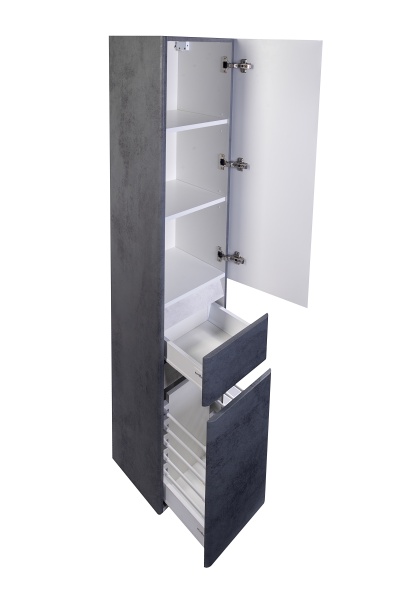 Колонна универсальная "Атлантика 35" с корзиной, Люкс бетон темный, PLUS