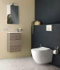 Комплект унитаза с инсталляцией Vitra Mia Round SmoothFlush 9856B003-7200 с сиденьем Микролифт и клавишей смыва Хром матовый