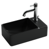 CN5045MB Умывальник подвесной прямоугольный (чаша слева, отверстие под смеситель справа) цвет черный