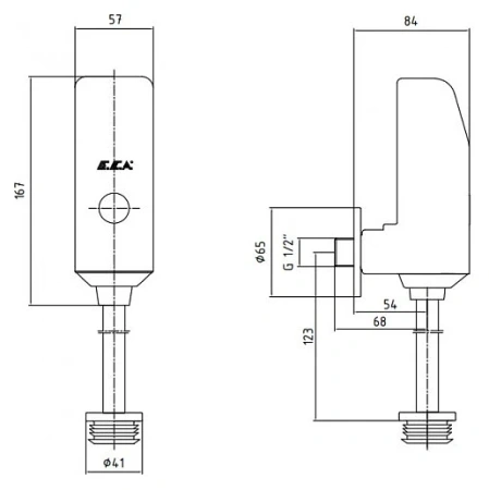 Смывное устройство для писсуара E.C.A. 108111001EX