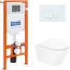 Комплект унитаза с инсталляцией BelBagno Tre BB8001CHR/SC/BB002-80/BB014-SR-BIANCO с сиденьем Микролифт и Белой клавишей смыва
