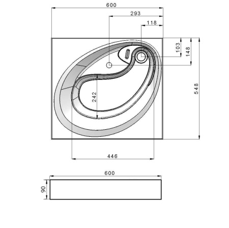 Раковина "ALVARO" 55 см на стиральную машину