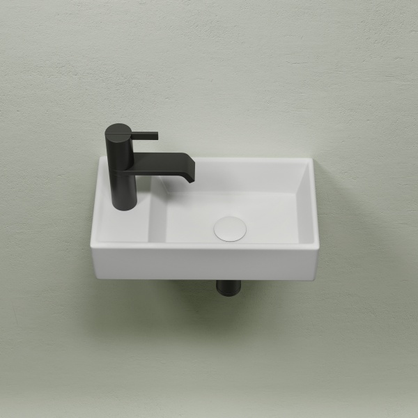 CN6051RMW Умывальник подвесной прямоугольный (чаша справа, отверстие под смеситель слева) цвет белый