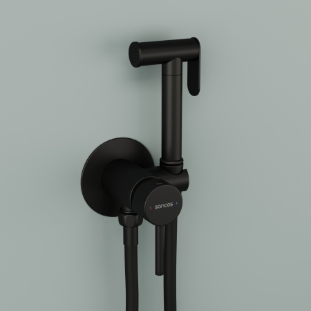 SC1001MB Гигиенический душ SANCOS Start со смесителем, цвет черный матовый