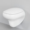 Унитаз Diamond 123T20001R (530*405*375) БЕЛЫЙ подвесной БЕЗОБОДКОВЫЙ с толстой крышкой, 2 места