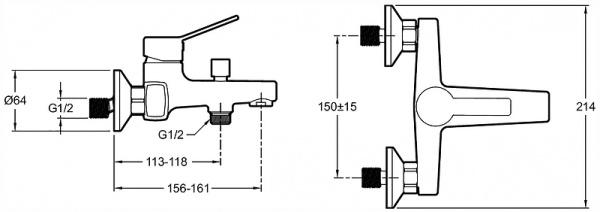 Смеситель для ванны Jacob Delafon EO E24160RU-CP Хром