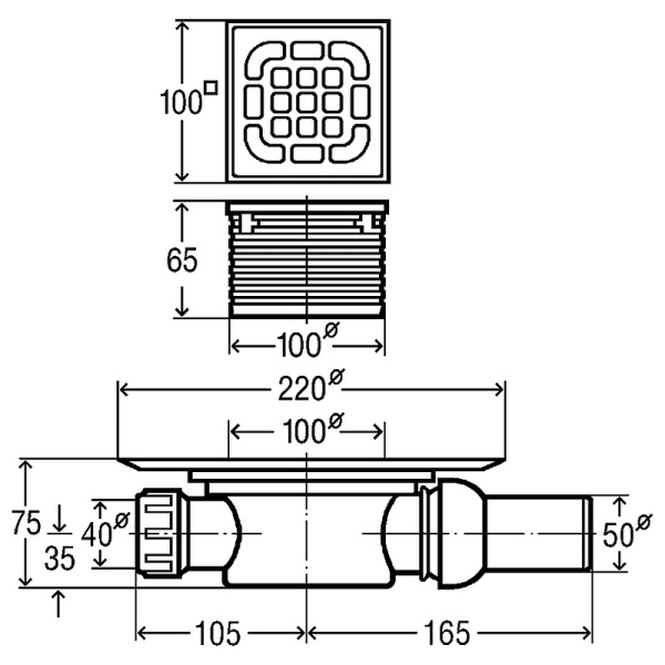 Душевой трап Viega Advantix 557119 с решеткой Нержавеющая сталь