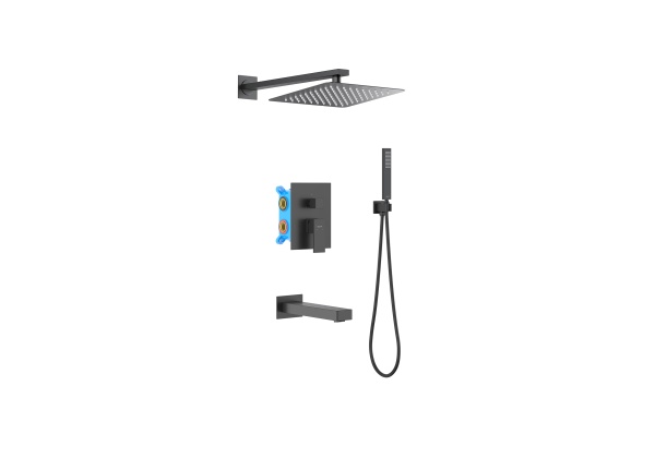 Set 4 в 1 душевой комплект AQUATEK, матовый черный AQ1673MB ЛИБРА