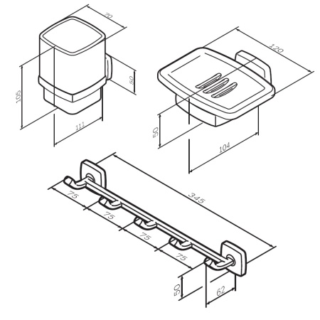 AK90B1603W Gem набор аксессуаров для зоны красоты
