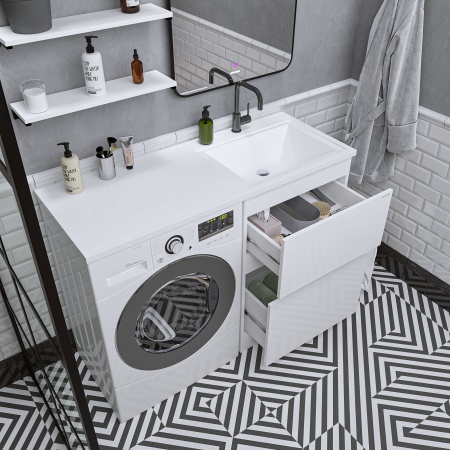 Раковина "МАРСАЛ-120 см" правая белая + кронштейн