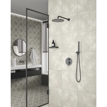 Душевой комплект Timo Saona SX-2369/18SM 250 мм, со смесителем, вороненая сталь