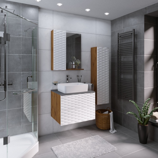 Пенал подвесной "АЛЬБА-30 см" универсальный веллингтон/белый