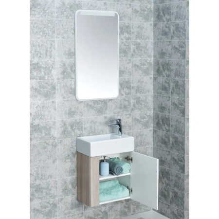 Тумба с раковиной белый глянец/ясень шимо 46 см Акватон Вита 1A2214K1VTD70