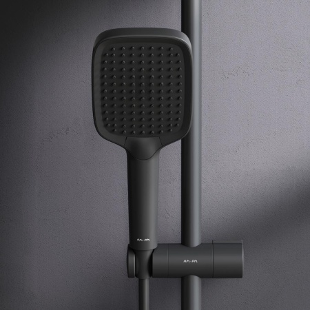 F078F722 Func, душ.система: см-ль-полка д/ванны/душа, душ.штанга, верхн. душ квадр., ручн.душ, черн.