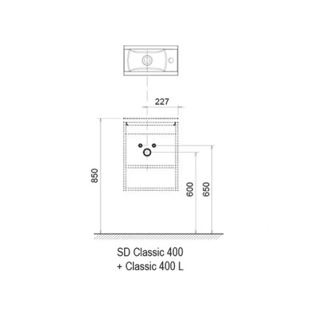 Дверца для тумбы для раковины Ravak Classic SD 400 L (белая, левая) X000000420