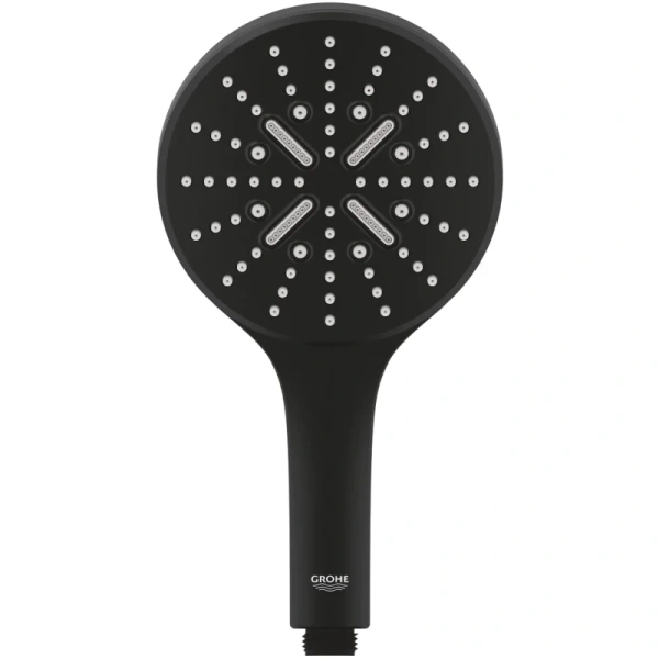 Душевая лейка Grohe Rainshower SmartActive 22127KF0 130 мм, 3 режима, черный матовый