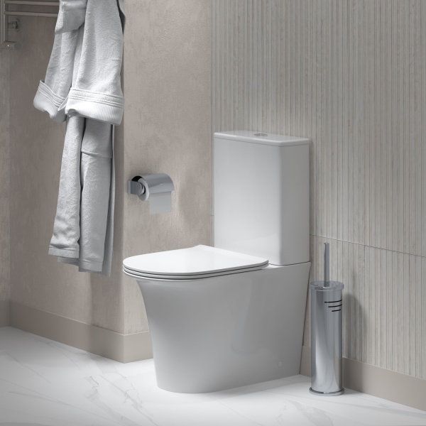 Унитаз GR-4469S Galaxy (610*365*830) напольный БЕЗОБОДКОВЫЙ с тонкой крышкой, 2 места