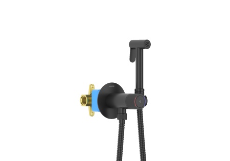 Комплект для гигиенического душа AQUATEK Select AQ1023MB, встраиваемый, черный матовый, латунь