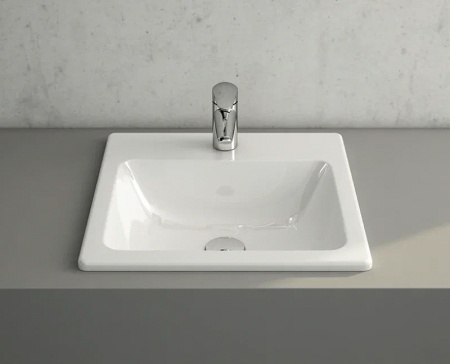 Раковина Vitra "S20", прямоугольная, фарфор, белая, врезная, 45x17x45 см