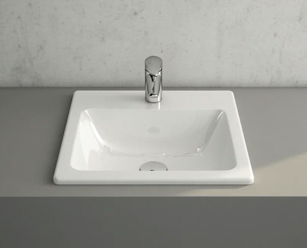 Раковина Vitra "S20", прямоугольная, фарфор, белая, врезная, 45x17x45 см