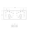 Столешница из МДФ с двумя отверстиями под раковину и с двумя отверстиями под смеситель BelBagno EK-120-2-BO Bianco Opaco