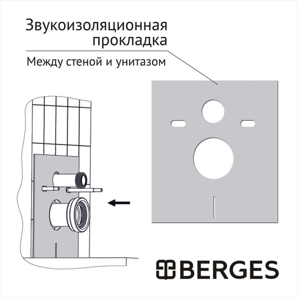 Комплект BERGES: инсталляция АТОМ Line кнопка черная SoftTouch, унитаз MASCON Rimless, сидение дюропласт микролифт, быстросъём