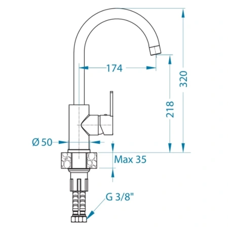 Смеситель для кухни Alveus Tonia 1129051
