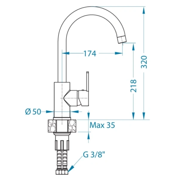 Смеситель для кухни Alveus Tonia 1129051