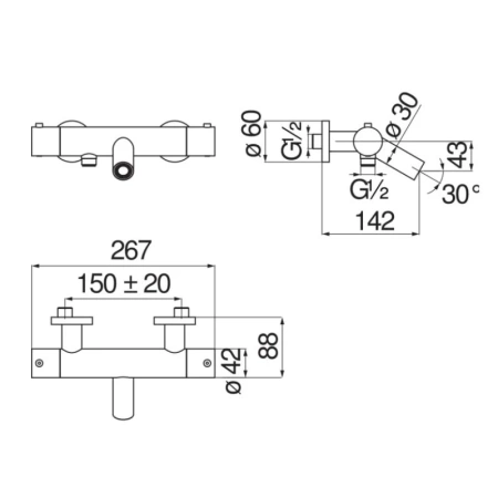 Термостат для ванны Nobili Velis VE125010/1CR
