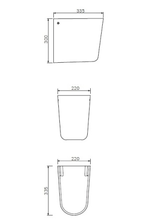 Полупьедестал Like AM.PM, подвесной, санфарфор, цвет белый, ширина 22см, глубина 33,5см