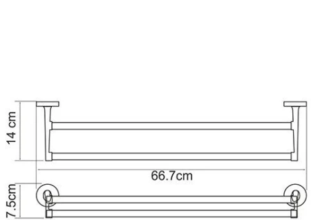 Держатель полотенец двойной WasserKraft Rhein K-6240