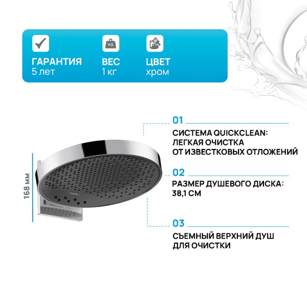 Верхний душ Hansgrohe Rainfinity 26234000 Хром