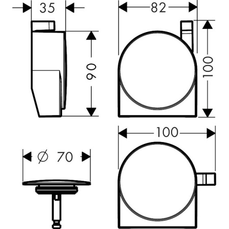 Комплект накладок для слив-перелива Hansgrohe Exafill S 58117700 Белый матовый