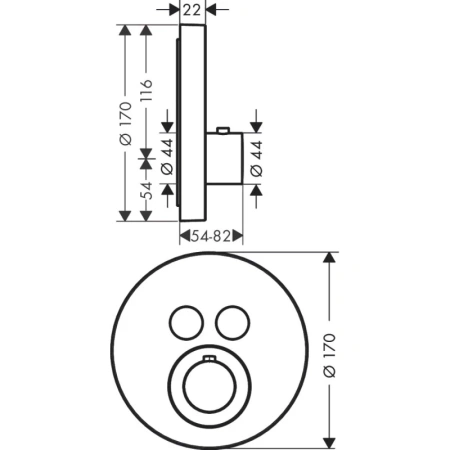 Термостат для ванны Axor ShowerSelect 36723000