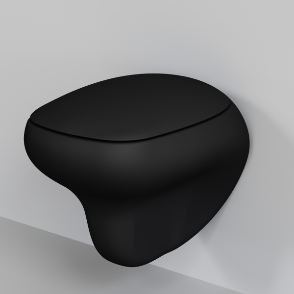 Унитаз Diamond 123T20201R (530*405*375) МАТОВЫЙ ЧЕРНЫЙ подвесной БЕЗОБОДКОВЫЙ, 1место