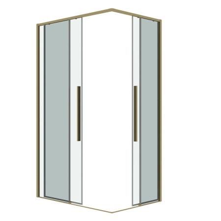 Душ.ограждение 300.K33.01.1280.32.00 Galaxy (120*80*195) золото сатин, стекло прозрачное, 2 места