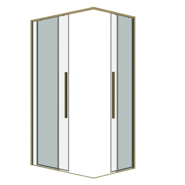 Душ.ограждение 300.K33.01.1280.32.00 Galaxy (120*80*195) золото сатин, стекло прозрачное, 2 места