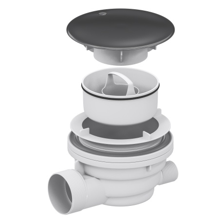 Сифон RGW "Velplex", для душевых поддонов, гидрозатвор, цвет графит