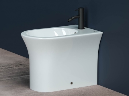CN1906 Напольное пристенное биде STAR, 1 отверстие под смеситель, с крепежом для скрытого монтажа