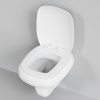 Унитаз Diamond 123T20001R (530*405*375) БЕЛЫЙ подвесной БЕЗОБОДКОВЫЙ с толстой крышкой, 2 места
