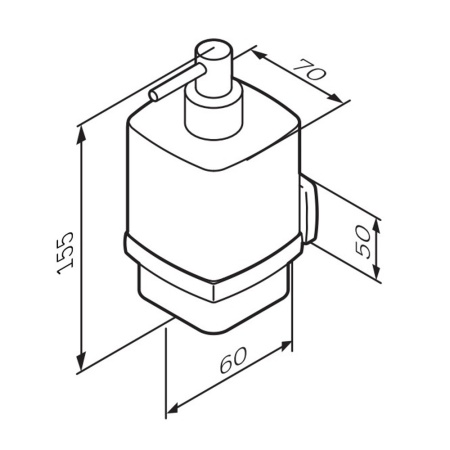 A9036922 Gem, Стеклянный диспенсер для жидкого мыла с настенным держателем, черный