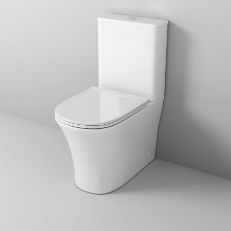 Унитаз GR-4466S Classic (620*365*820) напольный БЕЗОБОДКОВЫЙ с тонкой крышкой, 2 места