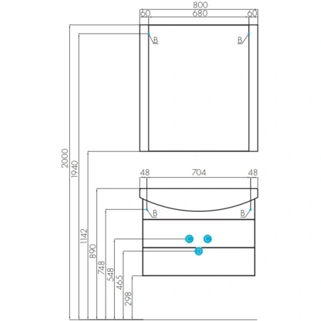Тумба с раковиной белый 80,5 см Акватон Ария 1A1413K0AA010