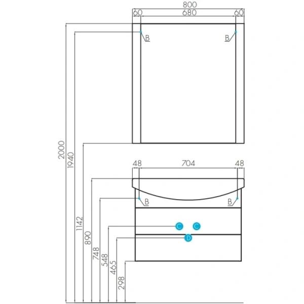 Тумба с раковиной белый 80,5 см Акватон Ария 1A1413K0AA010