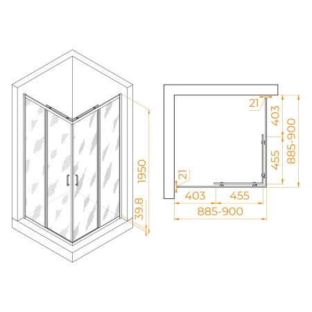 Душевой уголок RGW PA-030B