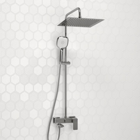 Душевой комплект WasserKRAFT A177, тропический дождь, вертикальный монтаж, хром