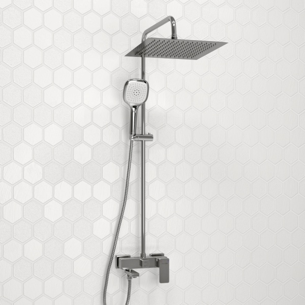 Душевой комплект WasserKRAFT A177, тропический дождь, вертикальный монтаж, хром